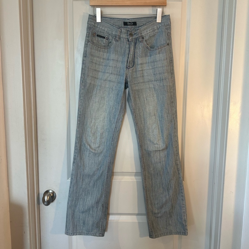 Dolce & Gabbana Light Wash Straight Leg Designer Luxury Jeans, Size 29